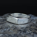 Solid Silver Rectangular Signet Ring, Elegant Men Signet Ring, Classic Rectangular Ring, Pinky Rings, Custom Signet Ring, 925 Silver