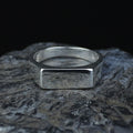 Solid Silver Rectangular Signet Ring, Elegant Men Signet Ring, Classic Rectangular Ring, Pinky Rings, Custom Signet Ring, 925 Silver
