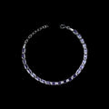 Silver Square Amethyst Gemstone Handmade Luxury Bracelet