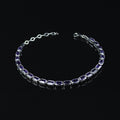 Silver Square Amethyst Gemstone Handmade Luxury Bracelet