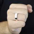 Solid Silver Rectangular Signet Ring, Elegant Men Signet Ring, Classic Rectangular Ring, Pinky Rings, Custom Signet Ring, 925 Silver