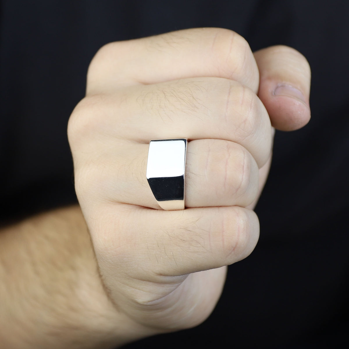 Solid Silver Square Signet Ring, Minimalist Square Signet Ring, Pinky Square Signet Ring, Classic Square Ring, 925k Sterling Silver