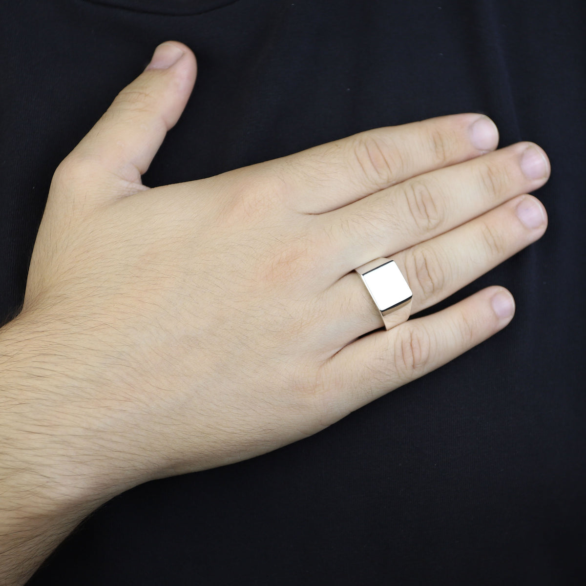 Solid Silver Square Signet Ring, Minimalist Square Signet Ring, Pinky Square Signet Ring, Classic Square Ring, 925k Sterling Silver