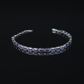 Silver Square Amethyst Gemstone Handmade Luxury Bracelet