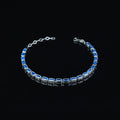 Men Silver Handmade Aquamarine Luxury Tennis Bracelet