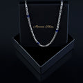 925 Silver Sapphire Gemstone Byzantine King Chain Necklace