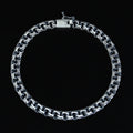 Sterling Silver Curb Chain Bracelet, 5mm Oxized Cuban Curb Chain Bracelet, Elegant Chain Bracelet, Vintage Men Bracelet, Gift For Men