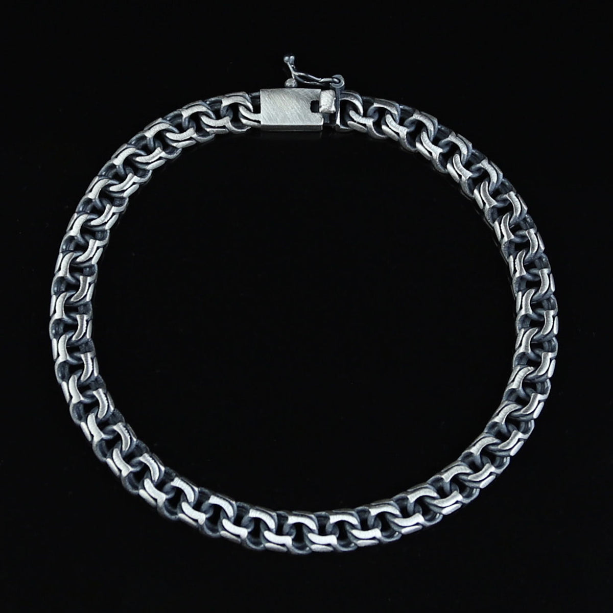 Sterling Silver Curb Chain Bracelet, 5mm Oxized Cuban Curb Chain Bracelet, Elegant Chain Bracelet, Vintage Men Bracelet, Gift For Men