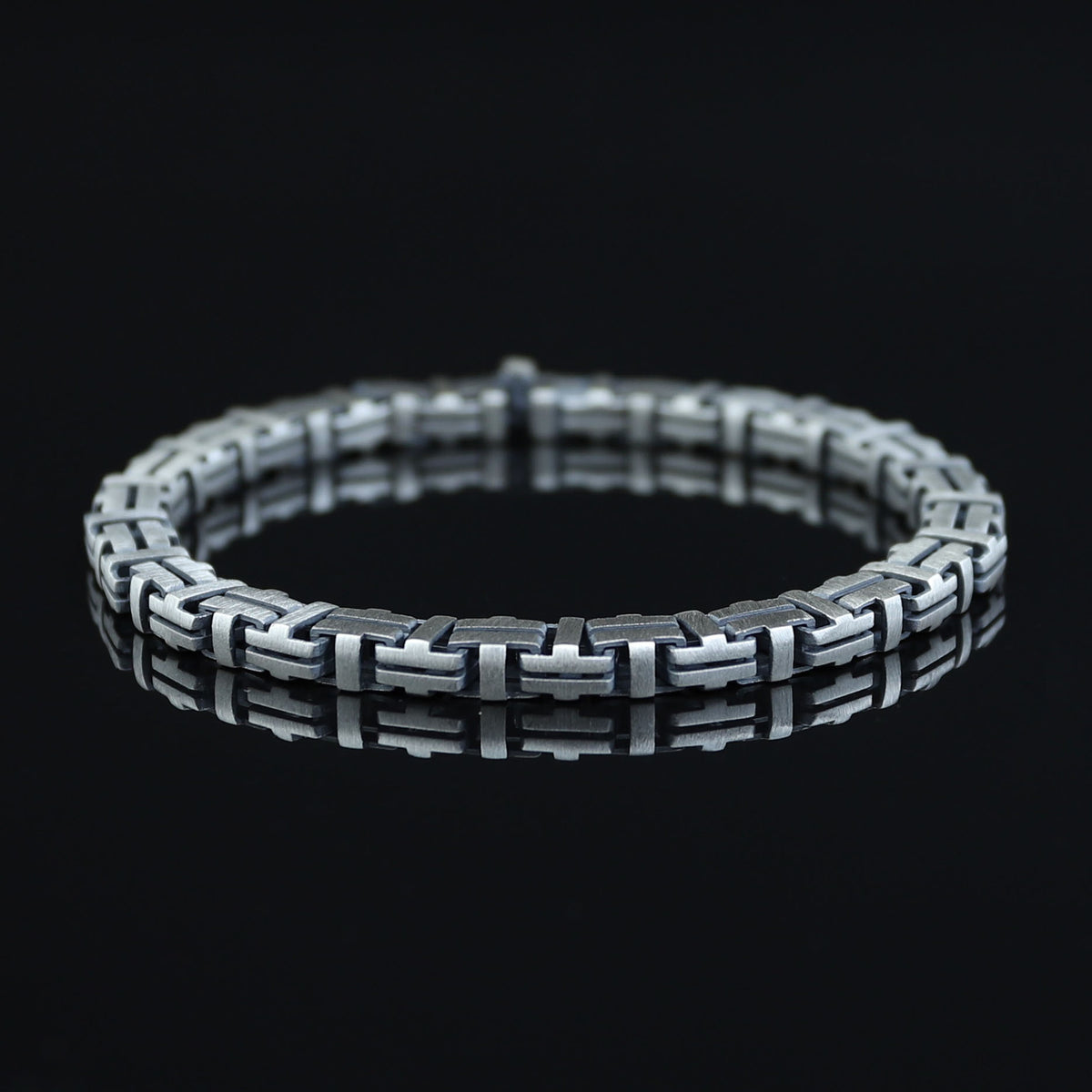Men Silver Handmade Chain Bracelet, 7MM Men Chain Bracelet, Oxized Box Chain