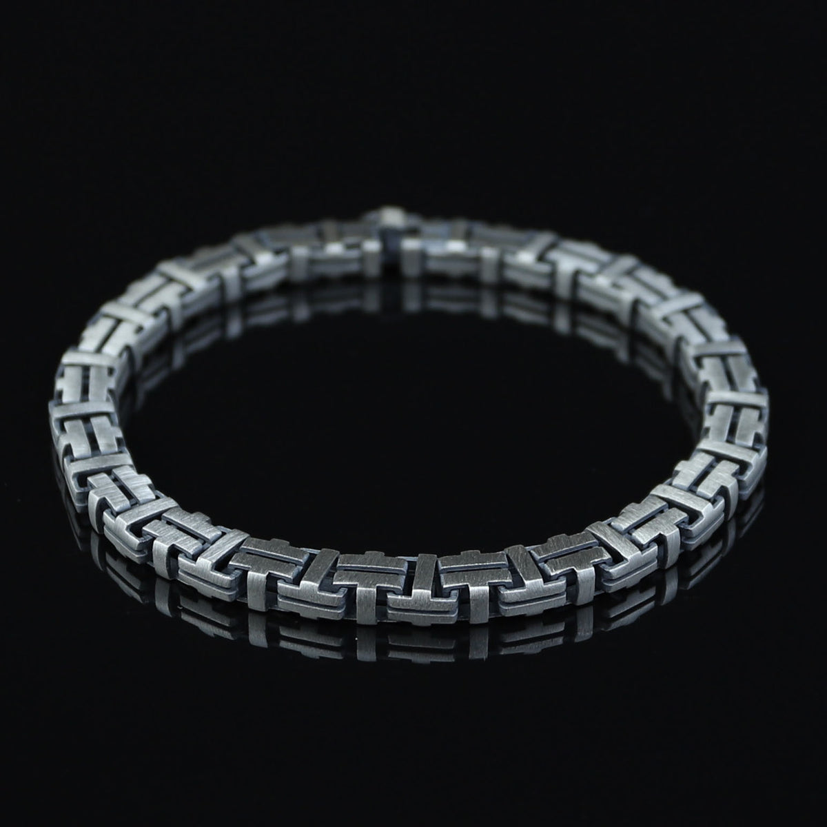 Men Silver Handmade Chain Bracelet, 7MM Men Chain Bracelet, Oxized Box Chain