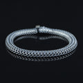 925 Silver Foxtail Stone Chain Bracelet,Elegant 8MM Oxidized Chain Bracelet, Men Foxtail Chain Bracelet, Black Onyx Stone Bracelet