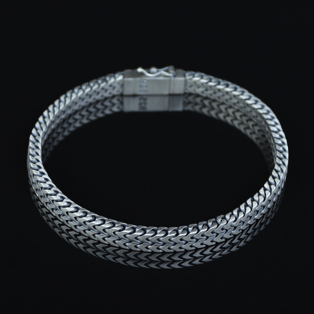 925 Solid Silver Franco Chain Bracelet, 7MM Double Franco Chain, Handmade Chain Bracelet Foxtail Link Bracelet