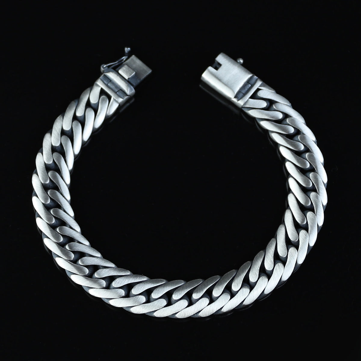 Silver 12MM Curb Chain Bracelet, Elegant Men Solid Chain Bracelet, Cuban Link Chain Bracelet, Perfect Men's Bracelet, 925 Silver