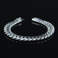 Silver 12MM Curb Chain Bracelet, Elegant Men Solid Chain Bracelet, Cuban Link Chain Bracelet, Perfect Men's Bracelet, 925 Silver