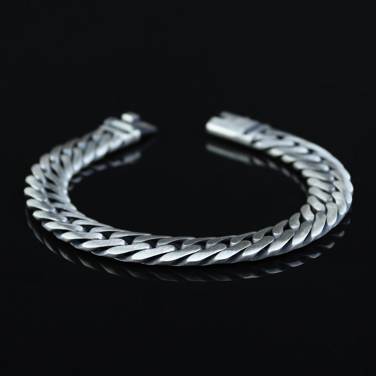 Silver 12MM Curb Chain Bracelet, Elegant Men Solid Chain Bracelet, Cuban Link Chain Bracelet, Perfect Men's Bracelet, 925 Silver