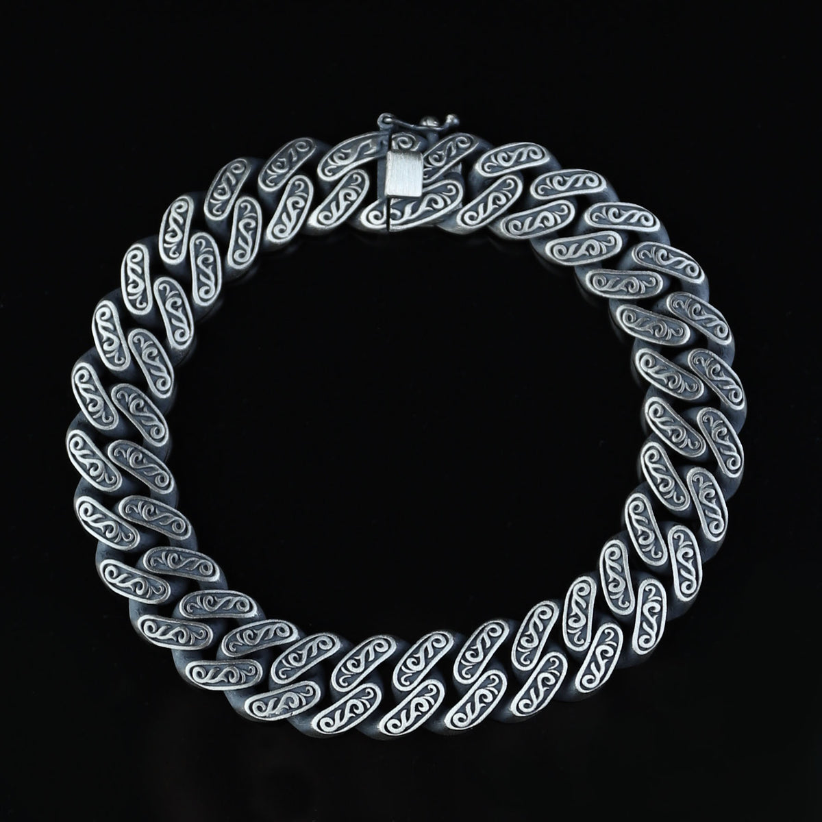 Solid 10MM 925 Sterling Silver Bracelet, Curb Chain Bracelet , Silver Vintage Heavy Men Chain Bracelet
