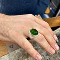 Silver Handmade Oval Emerald Stone Men Ring