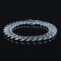 Solid 10MM 925 Sterling Silver Bracelet, Curb Chain Bracelet , Silver Vintage Heavy Men Chain Bracelet
