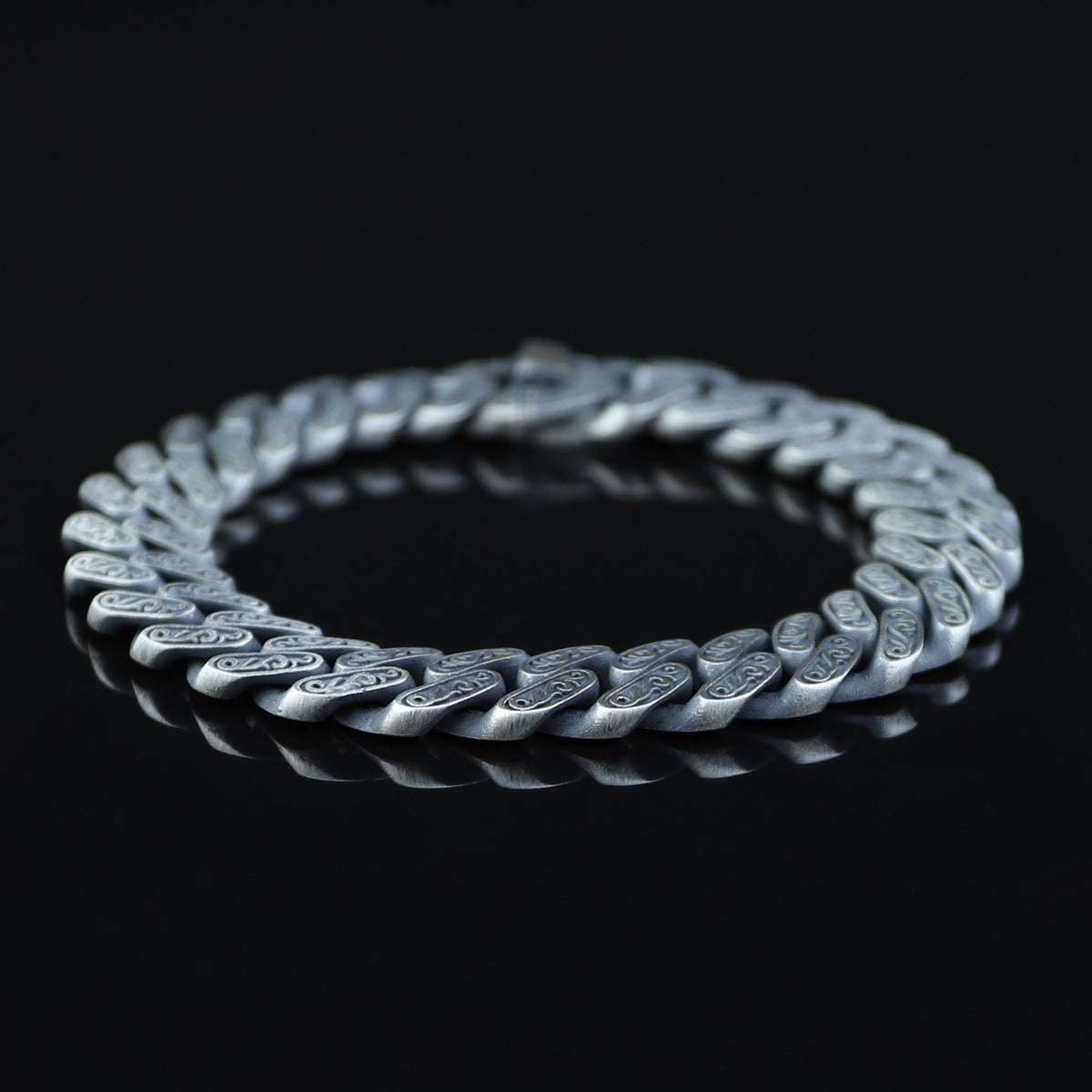 Solid 10MM 925 Sterling Silver Bracelet, Curb Chain Bracelet , Silver Vintage Heavy Men Chain Bracelet