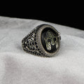 Anillo Plata Modelo Serpiente Caballero Piedra Onix
