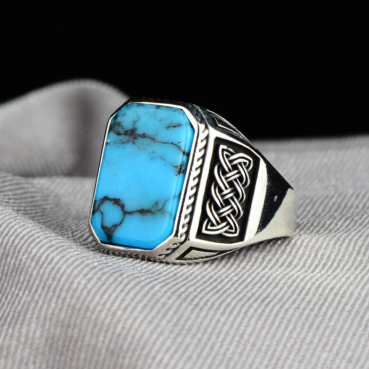 Men Handmade Silver Handcrafted Turquoise Ring
