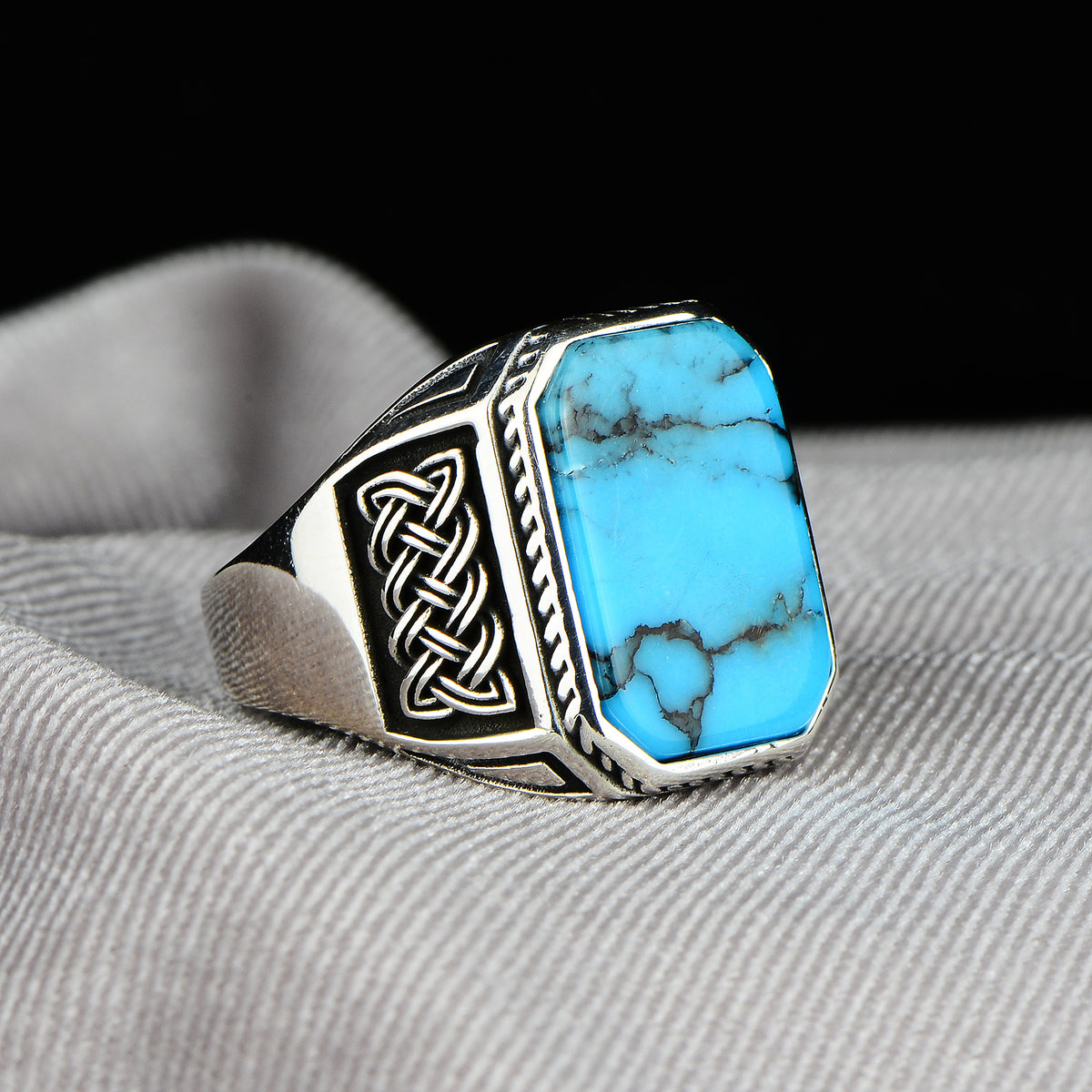 Men Handmade Silver Handcrafted Turquoise Ring