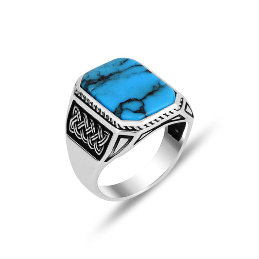 Men Handmade Silver Handcrafted Turquoise Ring