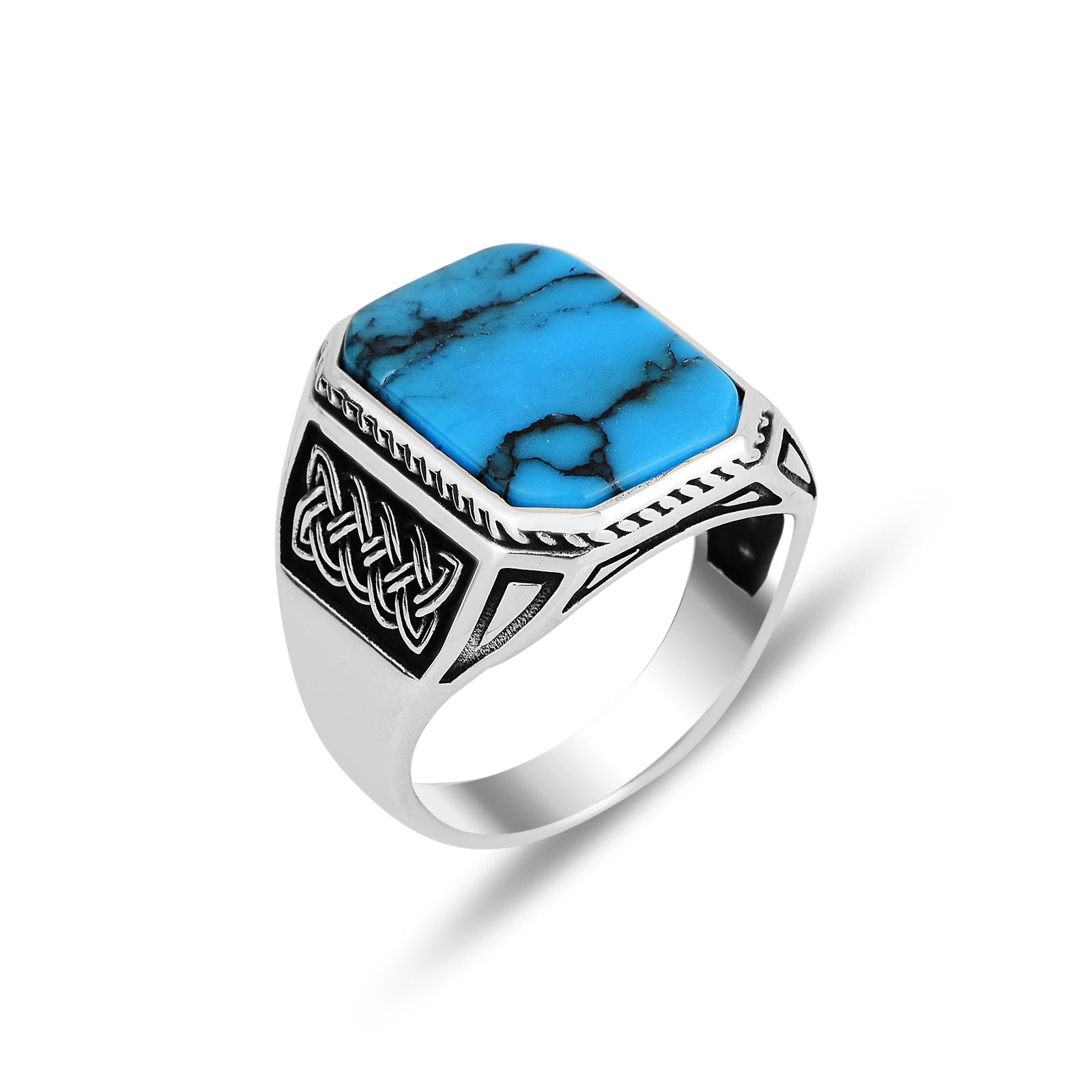 Men Handmade Silver Handcrafted Turquoise Ring