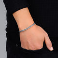 Men Silver Thick Link Chain Bracelet