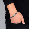 Silver Handmade Oxide Curb Italian Bracelet