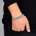 Silver Handmade Embroidered Thick Bracelet