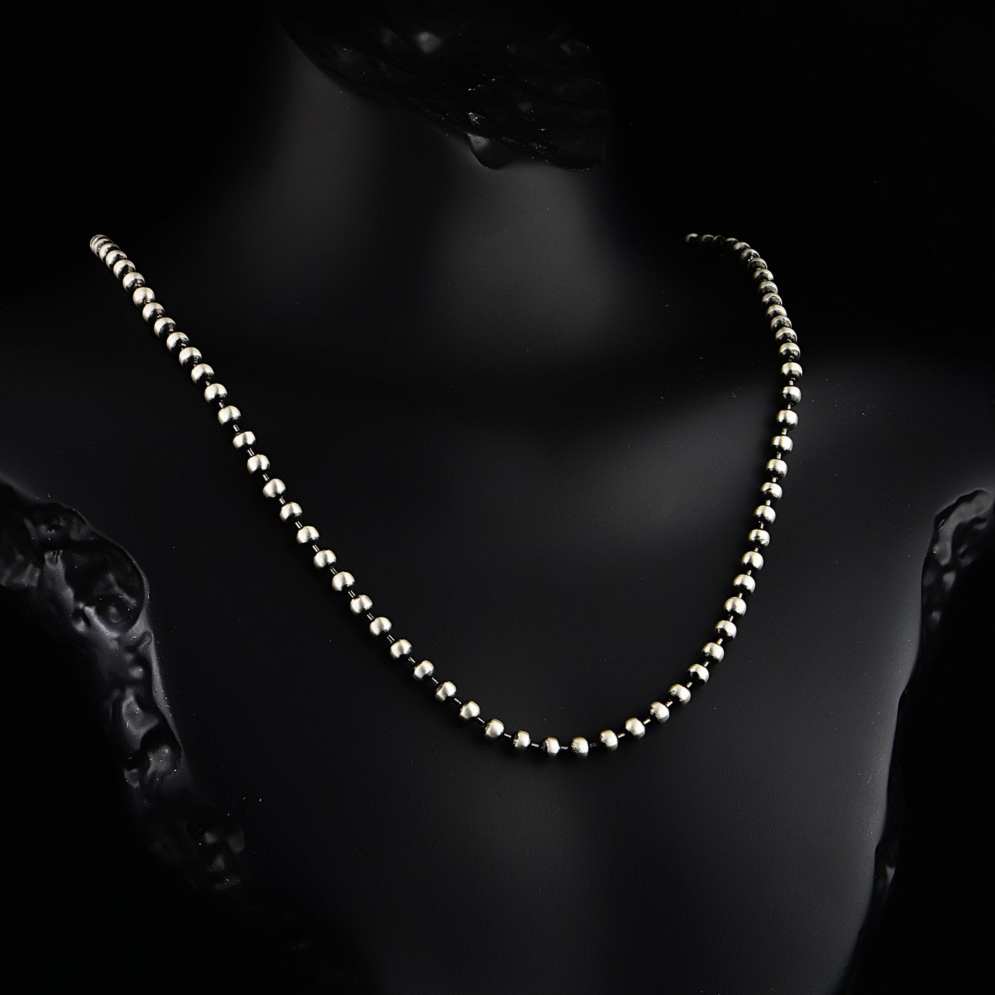 Silver Ball Bead Chain Necklace