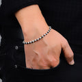 Italienisches Herrenarmband mit silberner Perlenkette
