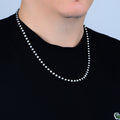 Collar de cadena de cuentas de bolas de plata
