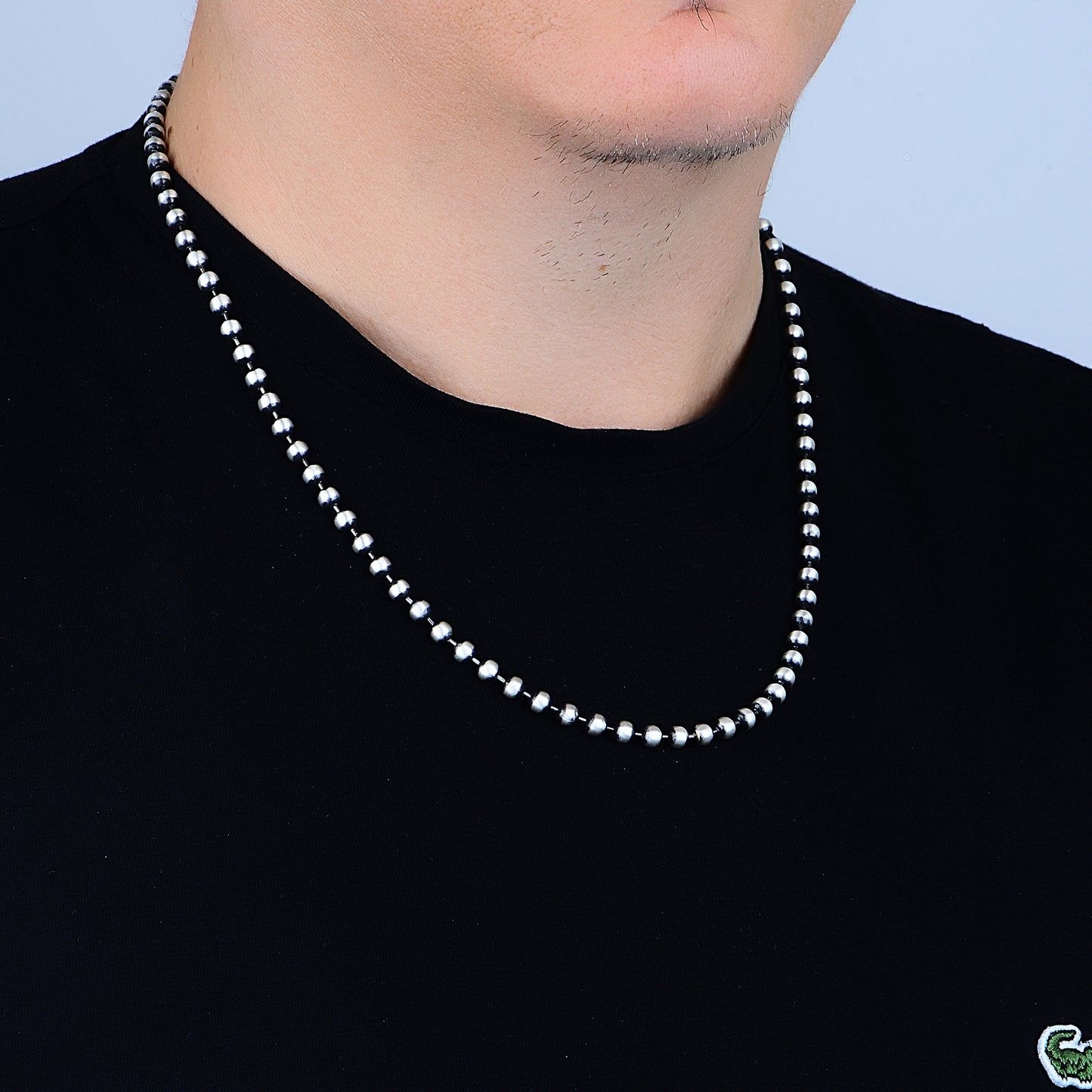 Silver Ball Bead Chain Necklace