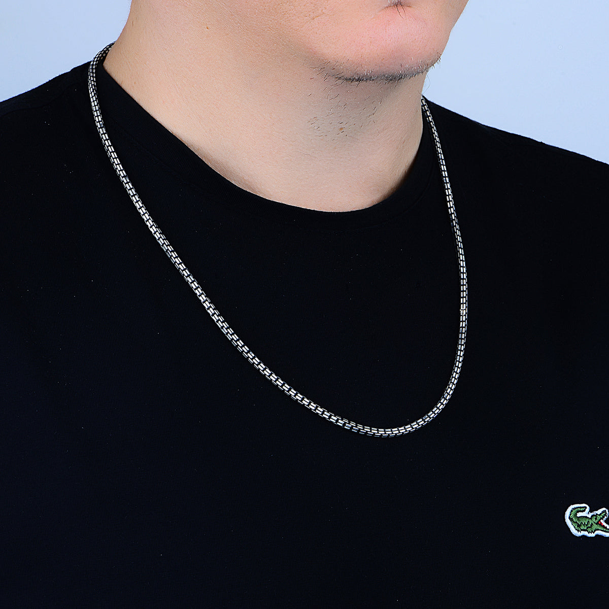 Silberne handgemachte italienische Boxkette