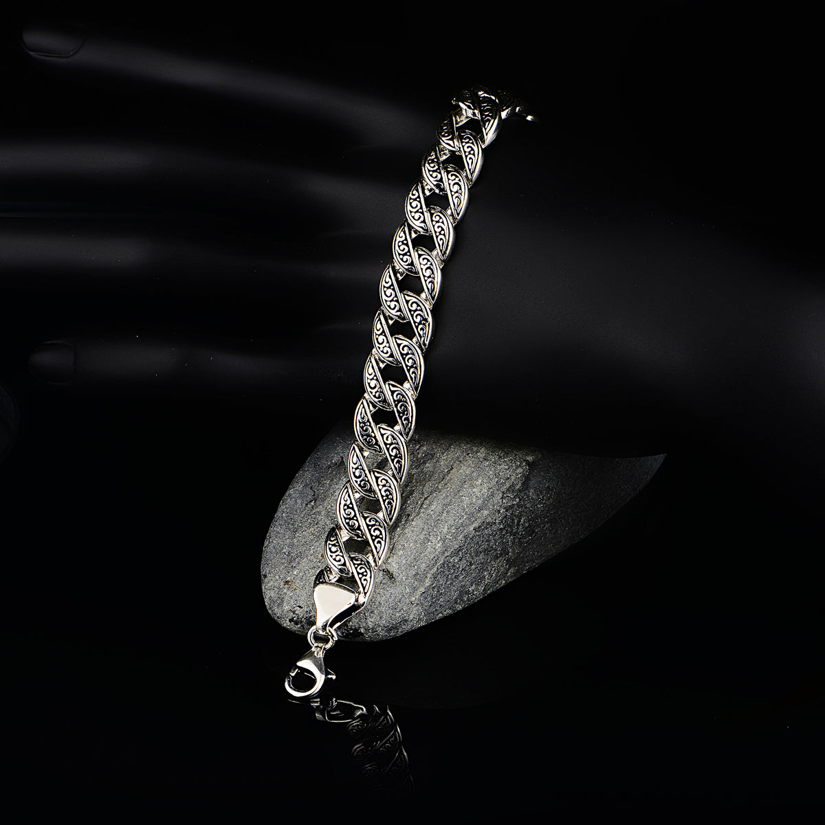 Silbernes handgefertigtes Gourmet-Kettenarmband