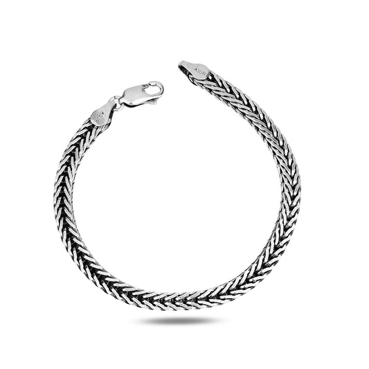 Men Silver Thick Link Chain Bracelet