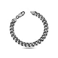 Silver Handmade Oxide Curb Italian Bracelet