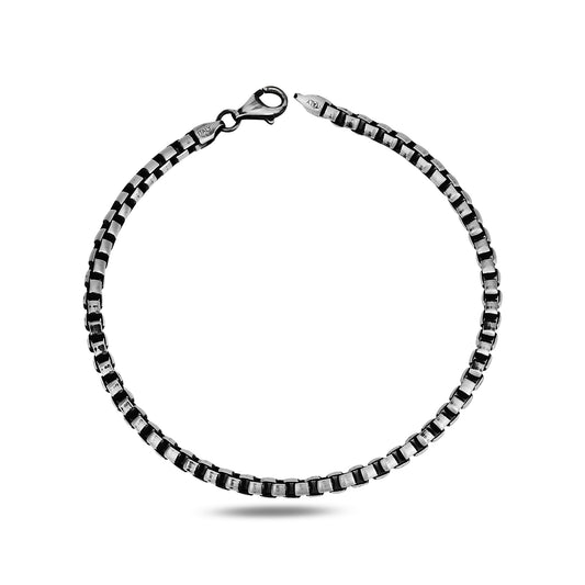 Silver Thin Cuba Chain Bracelet