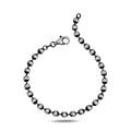 Italienisches Herrenarmband mit silberner Perlenkette
