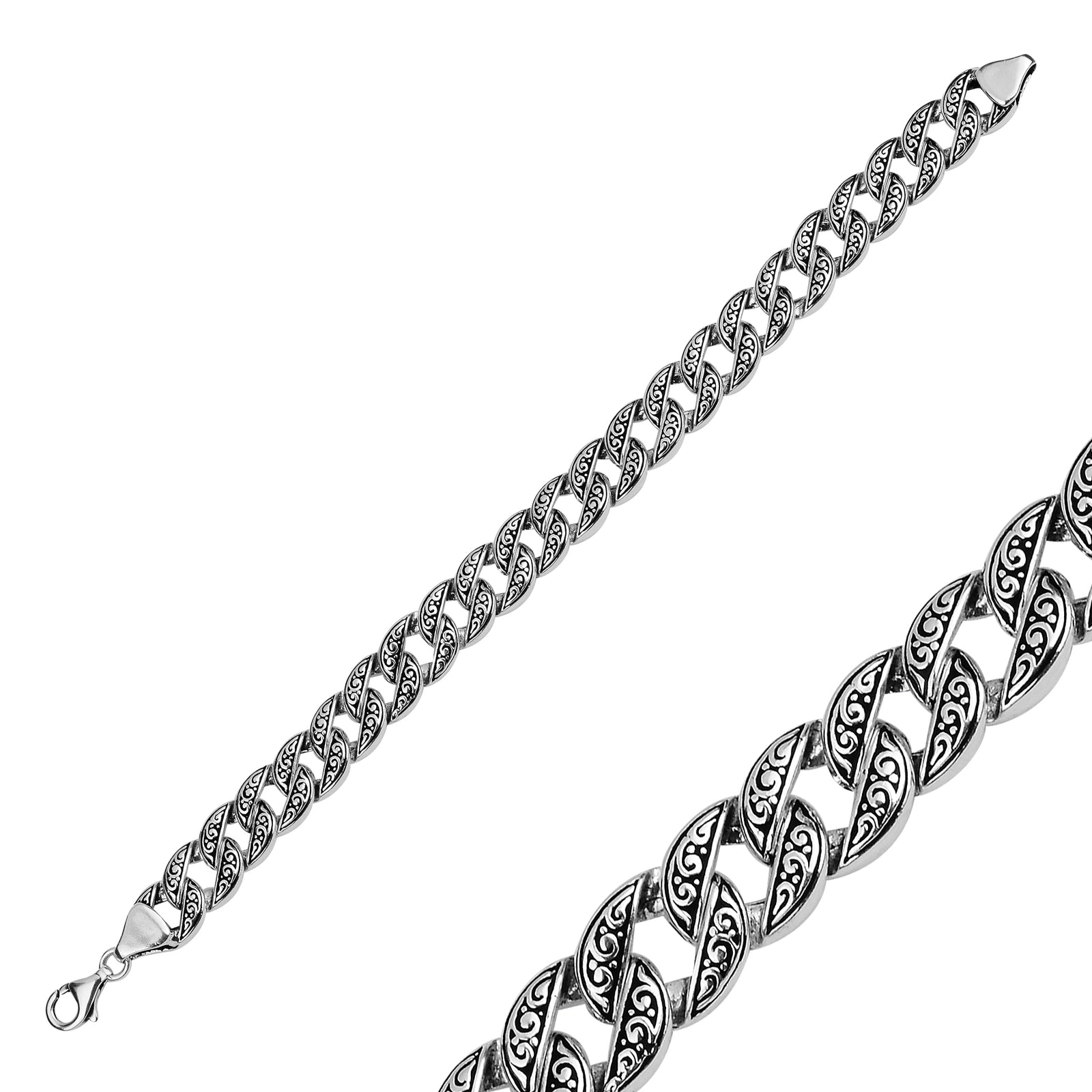Silbernes handgefertigtes Gourmet-Kettenarmband