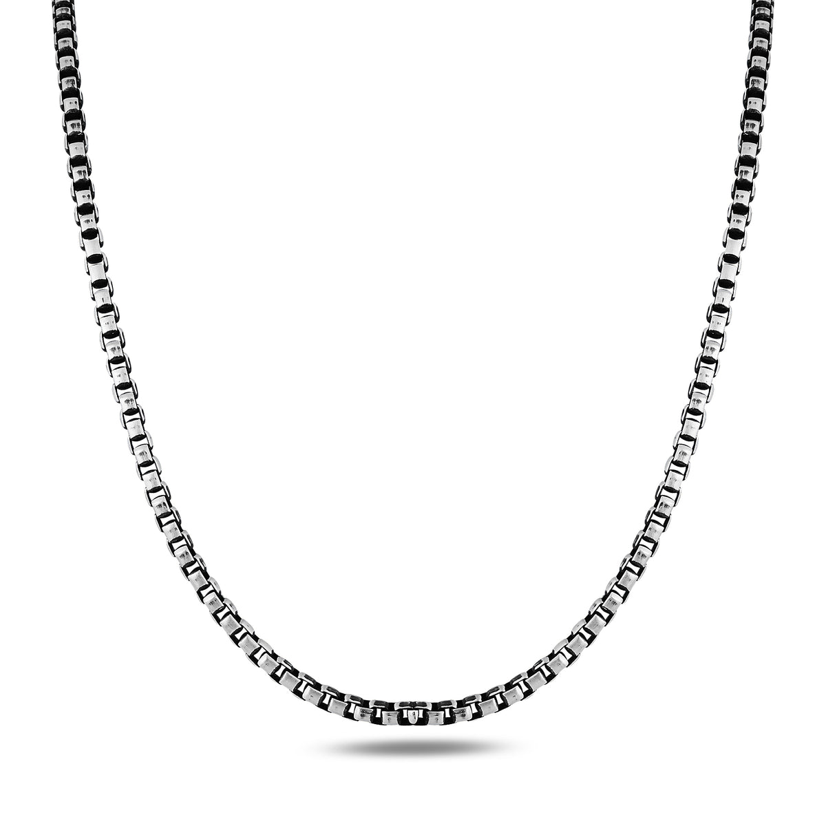 Silver Handmade Italian Oxized Box Chain Necklace