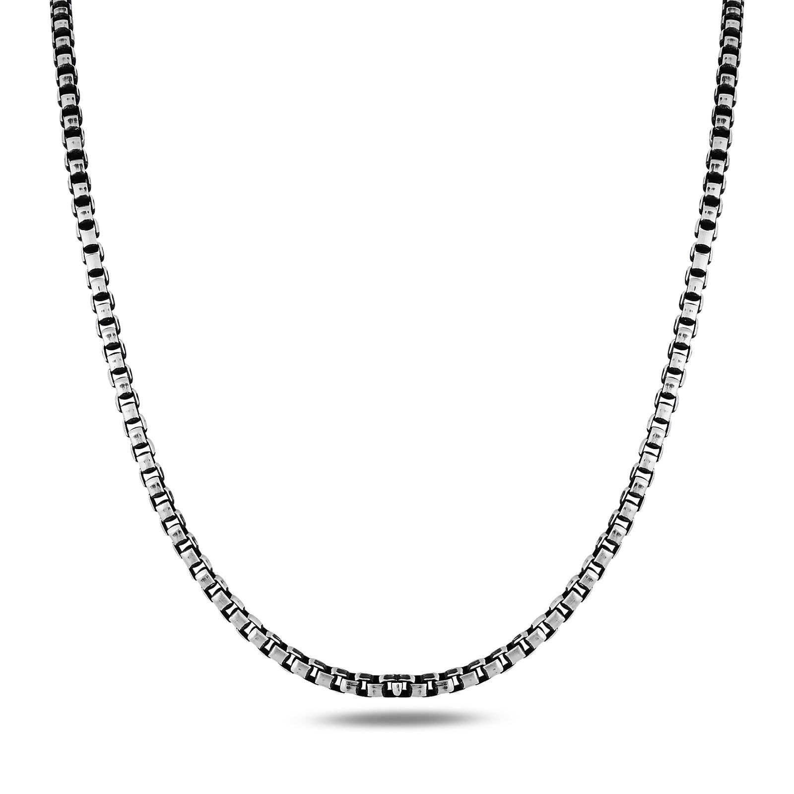 Silver Handmade Italian Oxized Box Chain Necklace