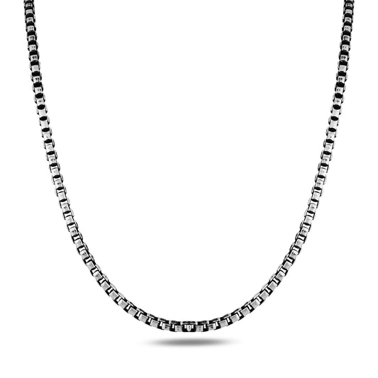Silver Handmade Italian Oxized Box Chain Necklace