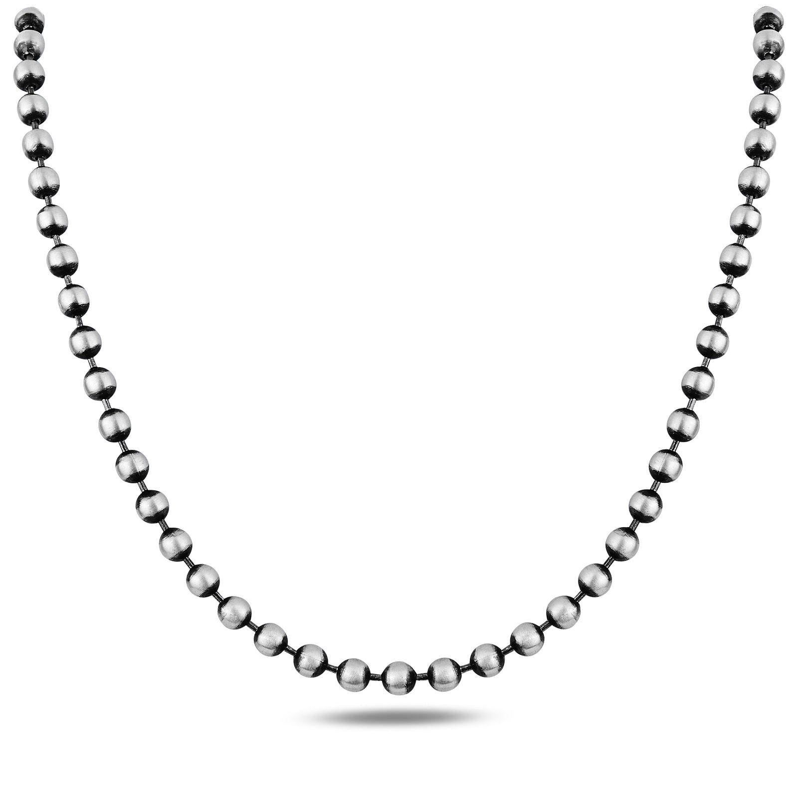 Collar de cadena de cuentas de bolas de plata