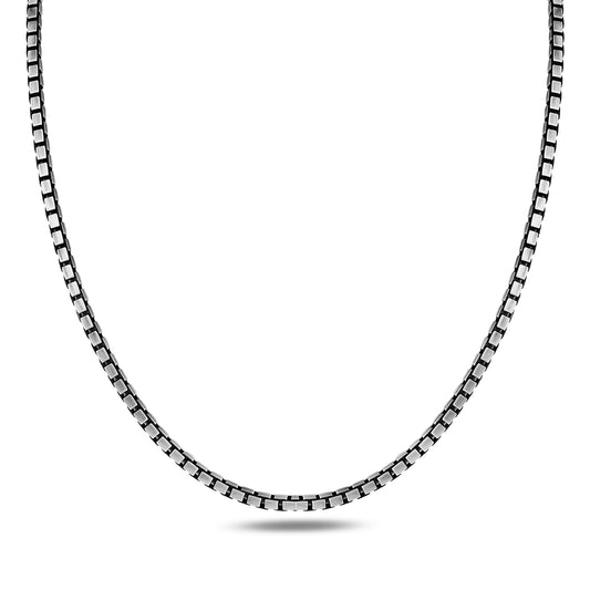 Silver Box Cube Chain Necklace