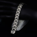Silver Handmade Embroidered Thick Bracelet