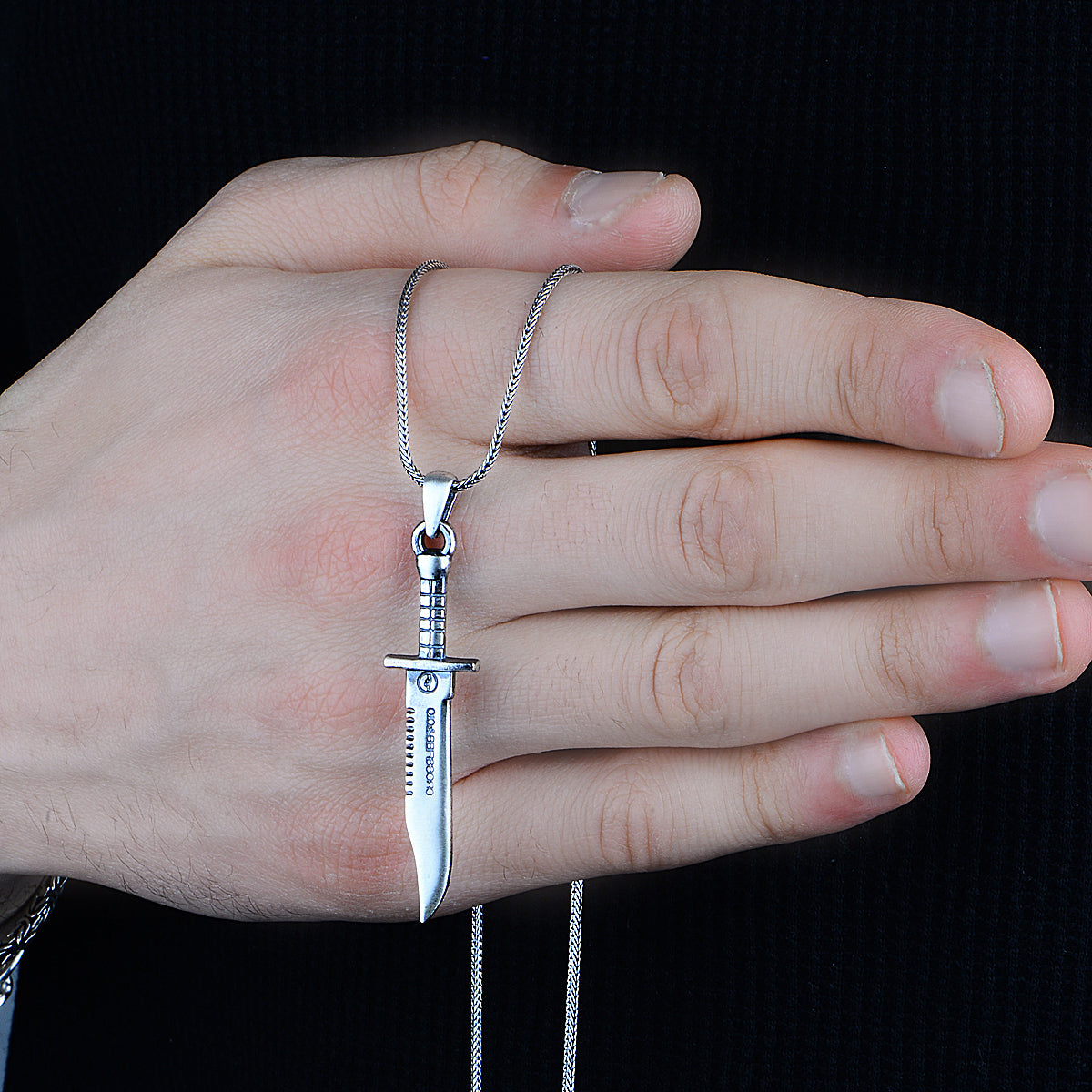 Silver Handmade Knife Necklace