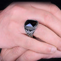 Silver Handmade Black Zircon Stone Ring